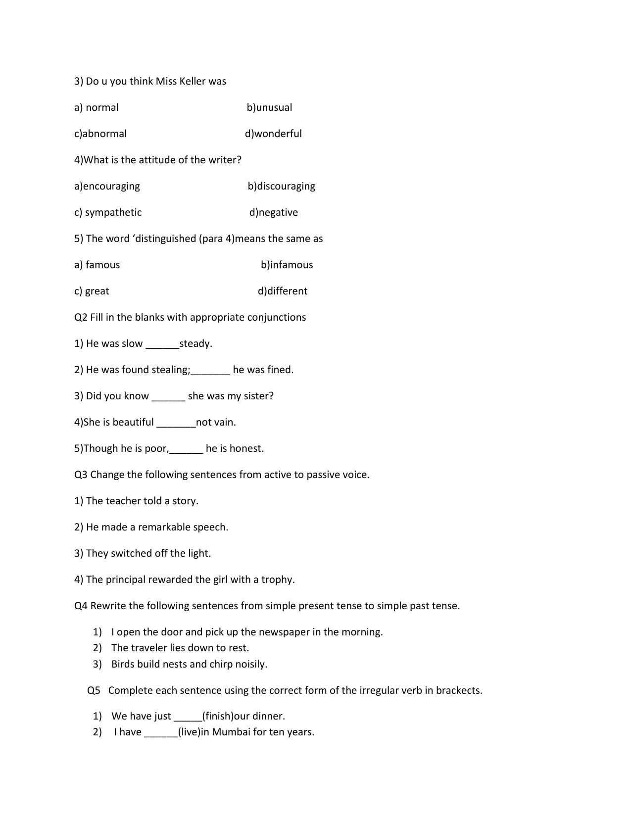 CBSE Worksheets for Class 6 English Practice Assignment 14 - Page 2