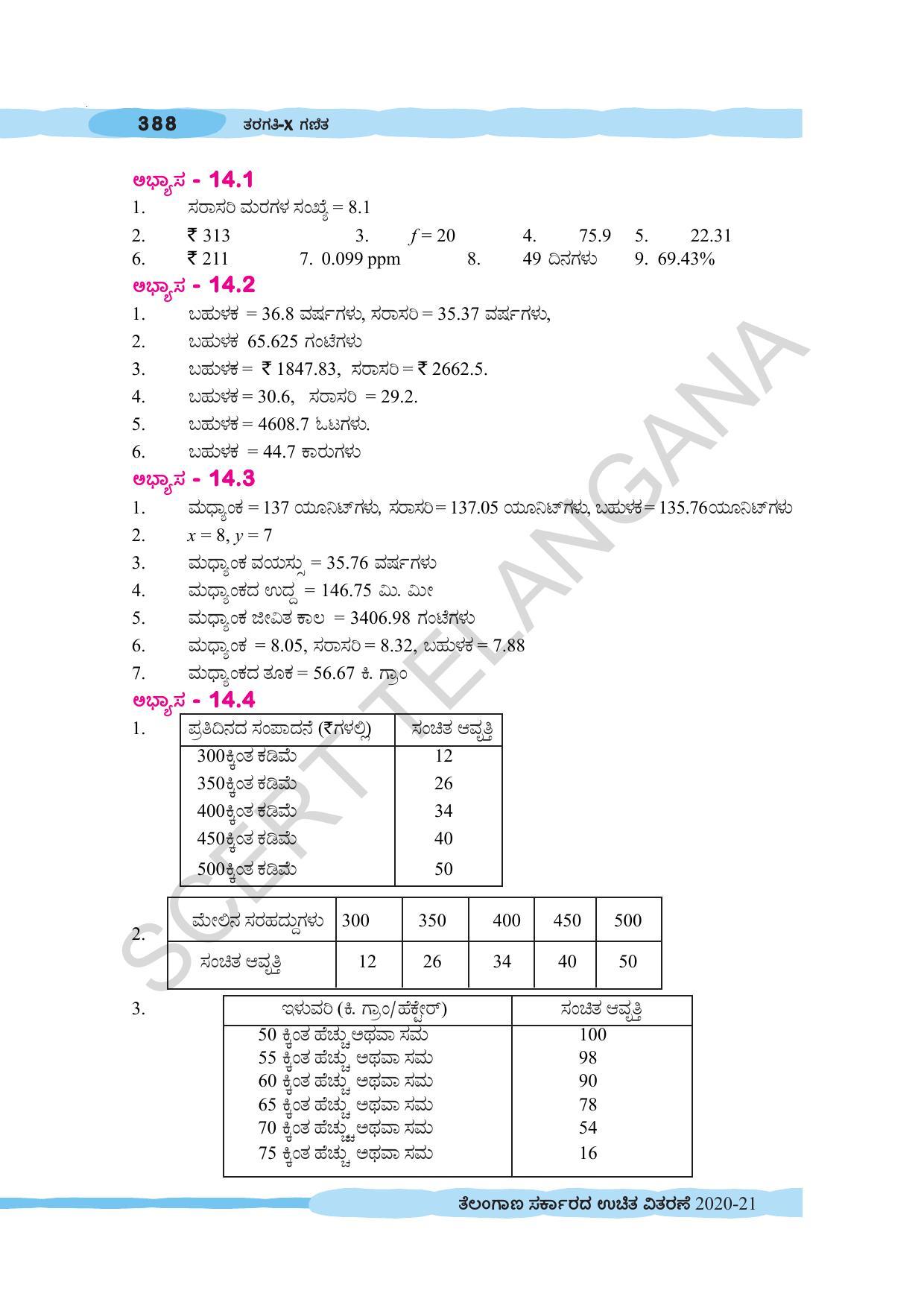 TS SCERT Class 10 Maths (Kannda Medium) Text Book - Page 398