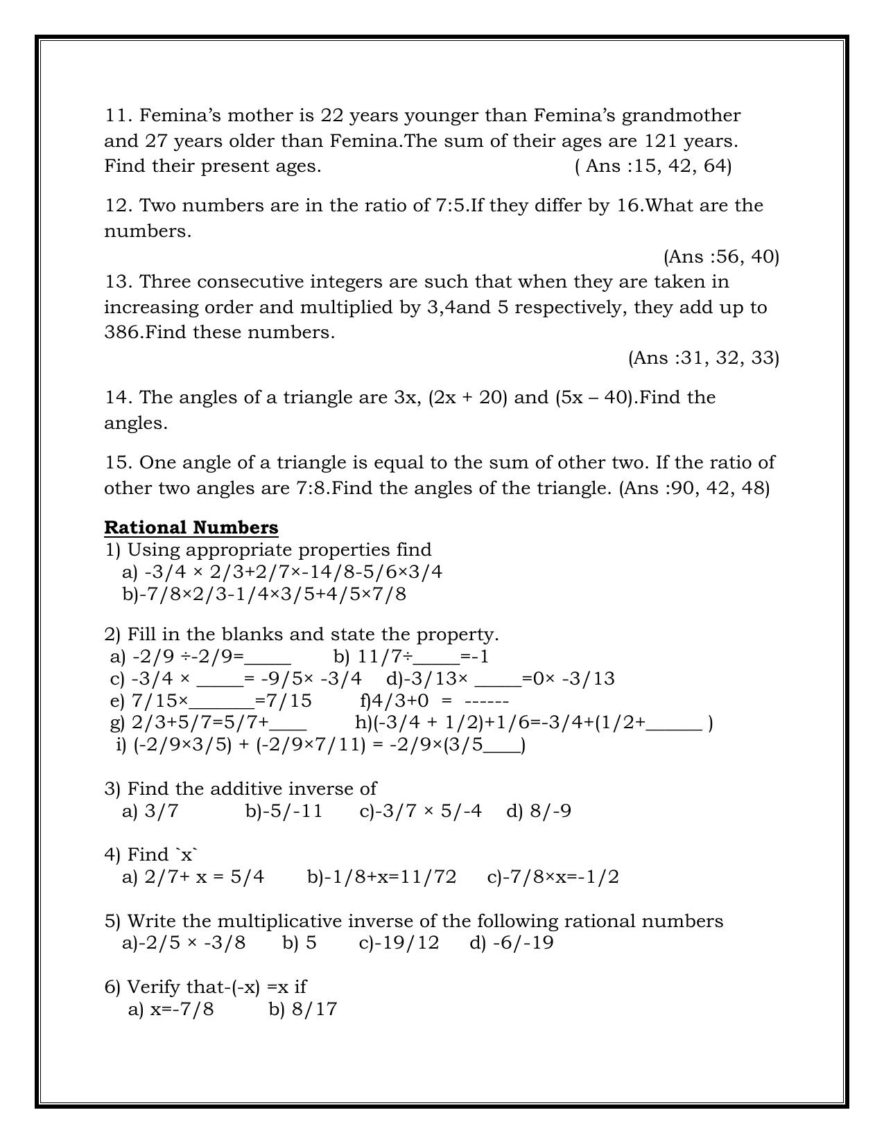 CBSE Worksheets for Class 8 Mathematics Assignment 19 - Page 3