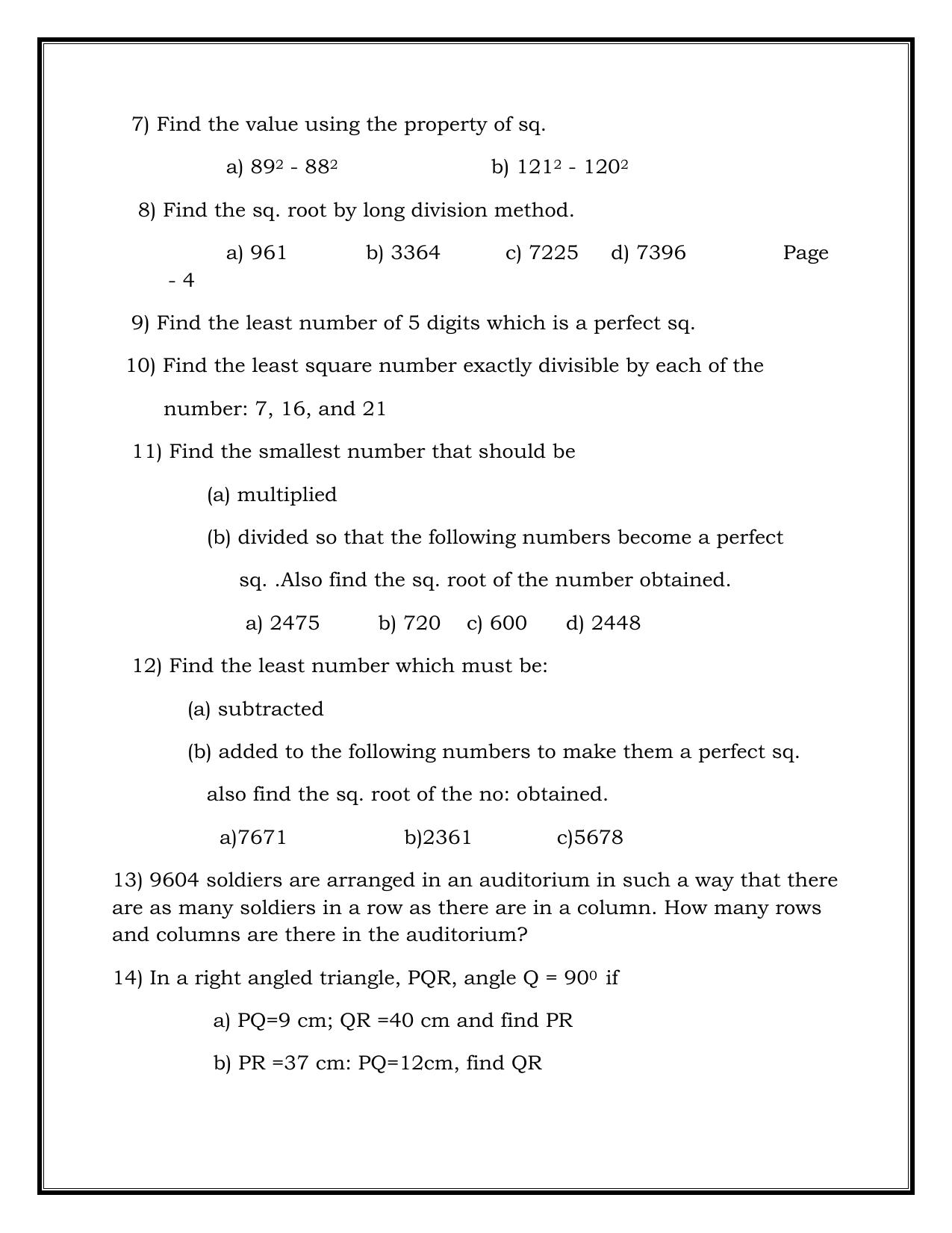 CBSE Worksheets for Class 8 Mathematics Assignment 19 - Page 5