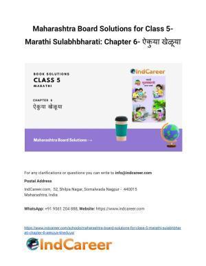 Maharashtra Board Solutions for Class 5- Marathi Sulabhbharati: Chapter 6- ऐकुया खेळूया