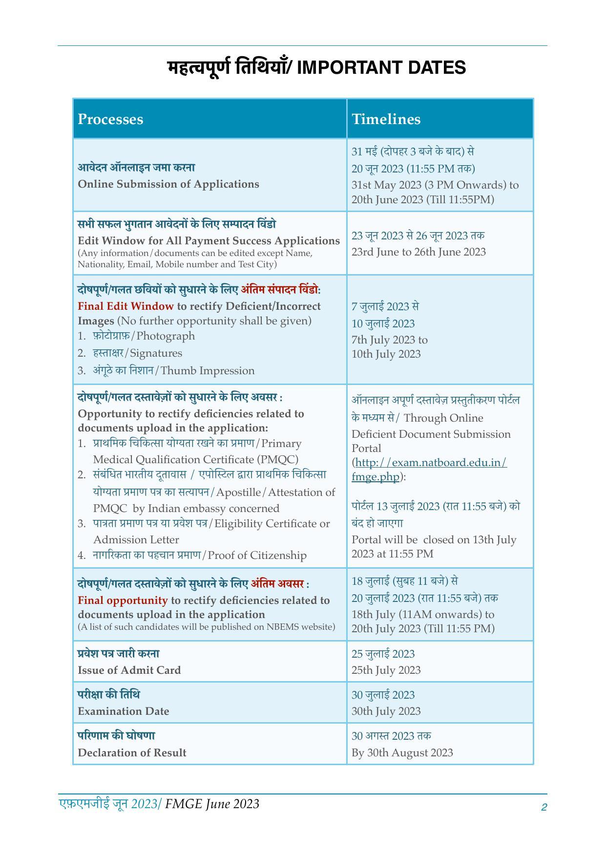 FMGE Information Brochure 2023  - Page 2
