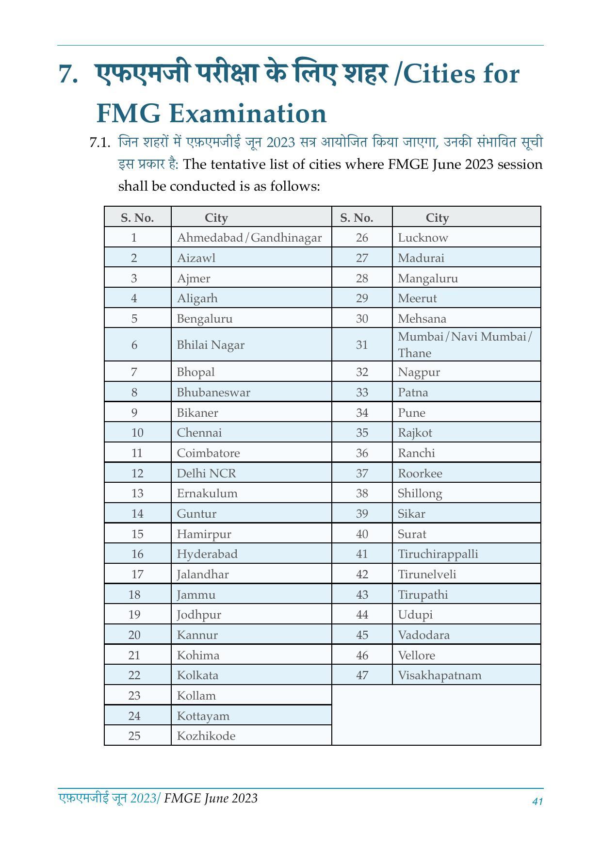 FMGE Information Brochure 2023  - Page 41