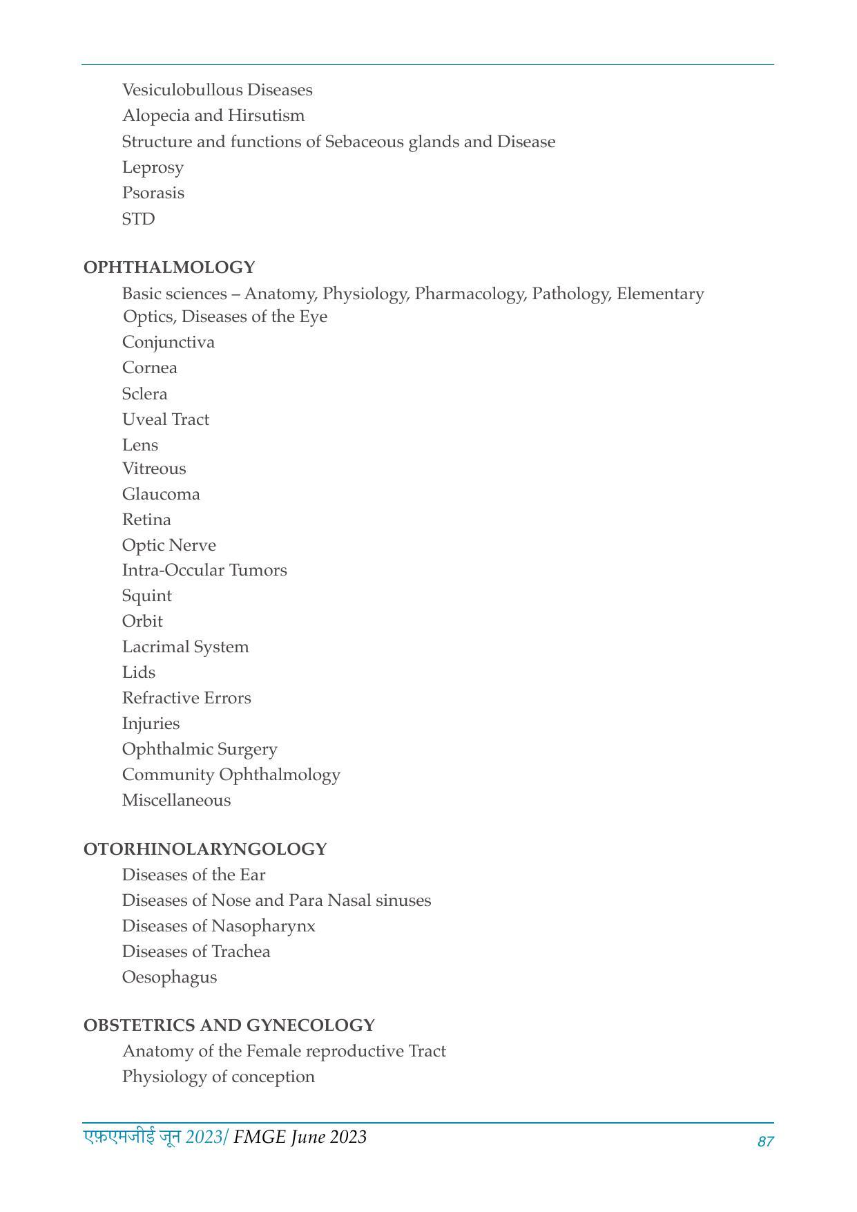 FMGE Information Brochure 2023 - Page 87