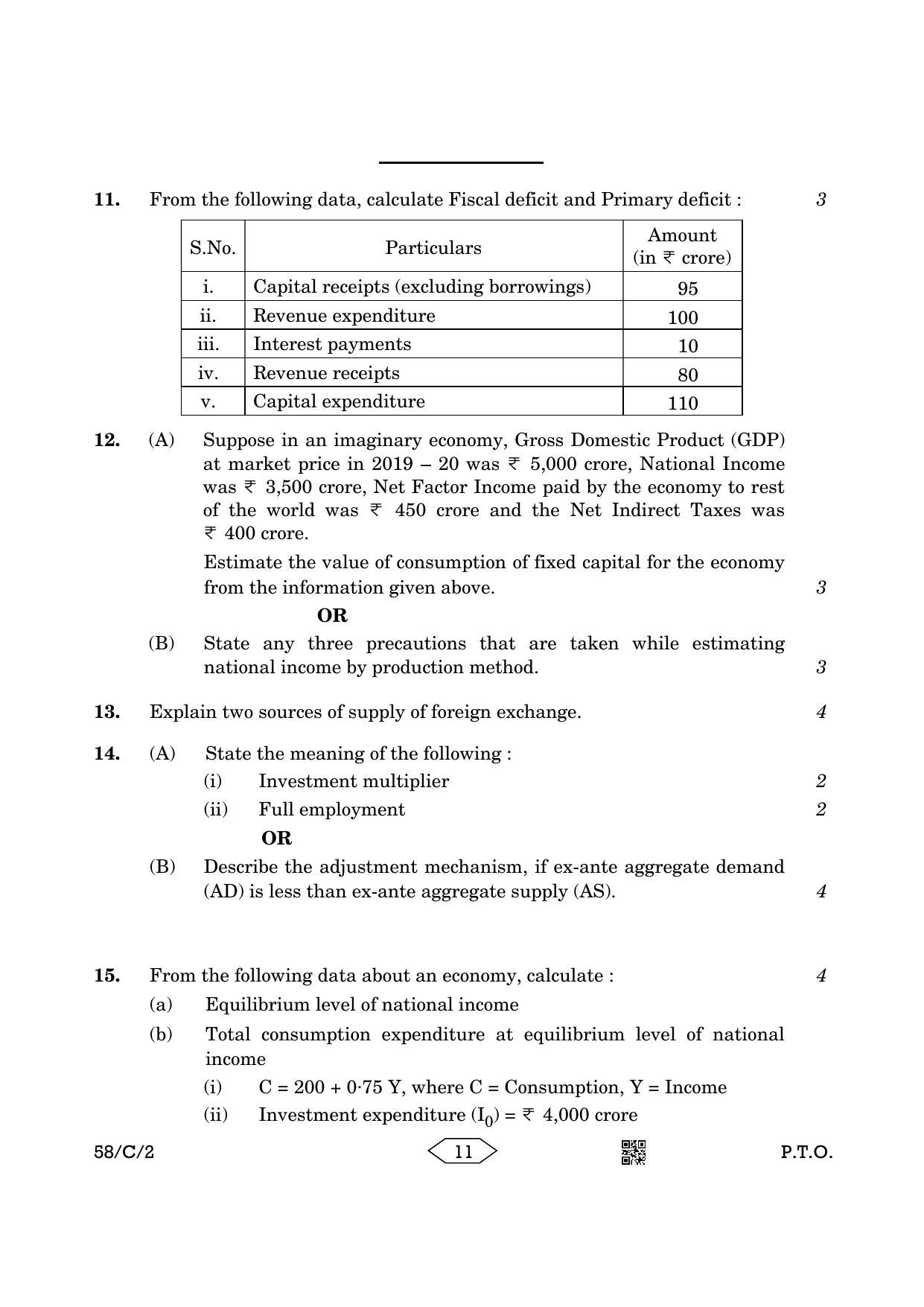 CBSE Class 12 58-2 Chemistry 2023 (Compartment) Question Paper - Page 11
