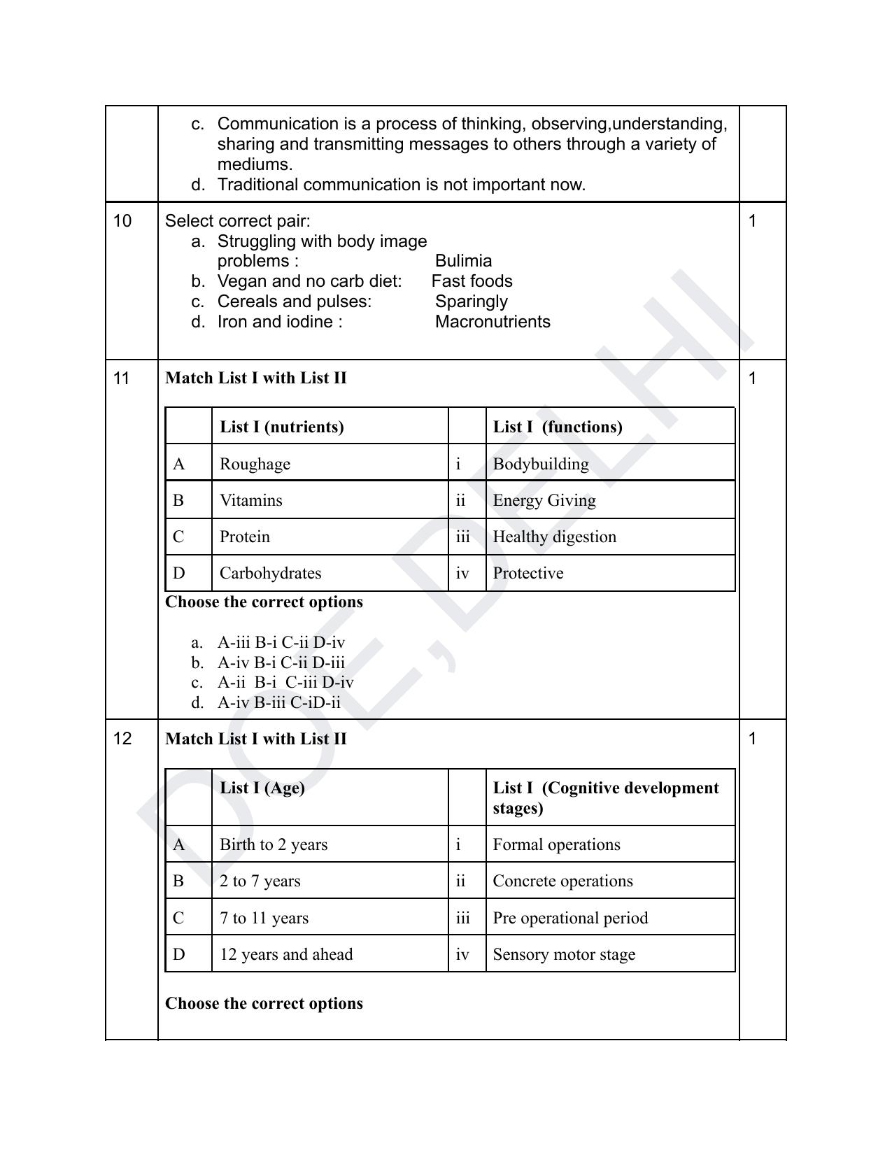 Edudel Class 11 Home Science (English) Practice Papers-1 (2023-24) - Page 3