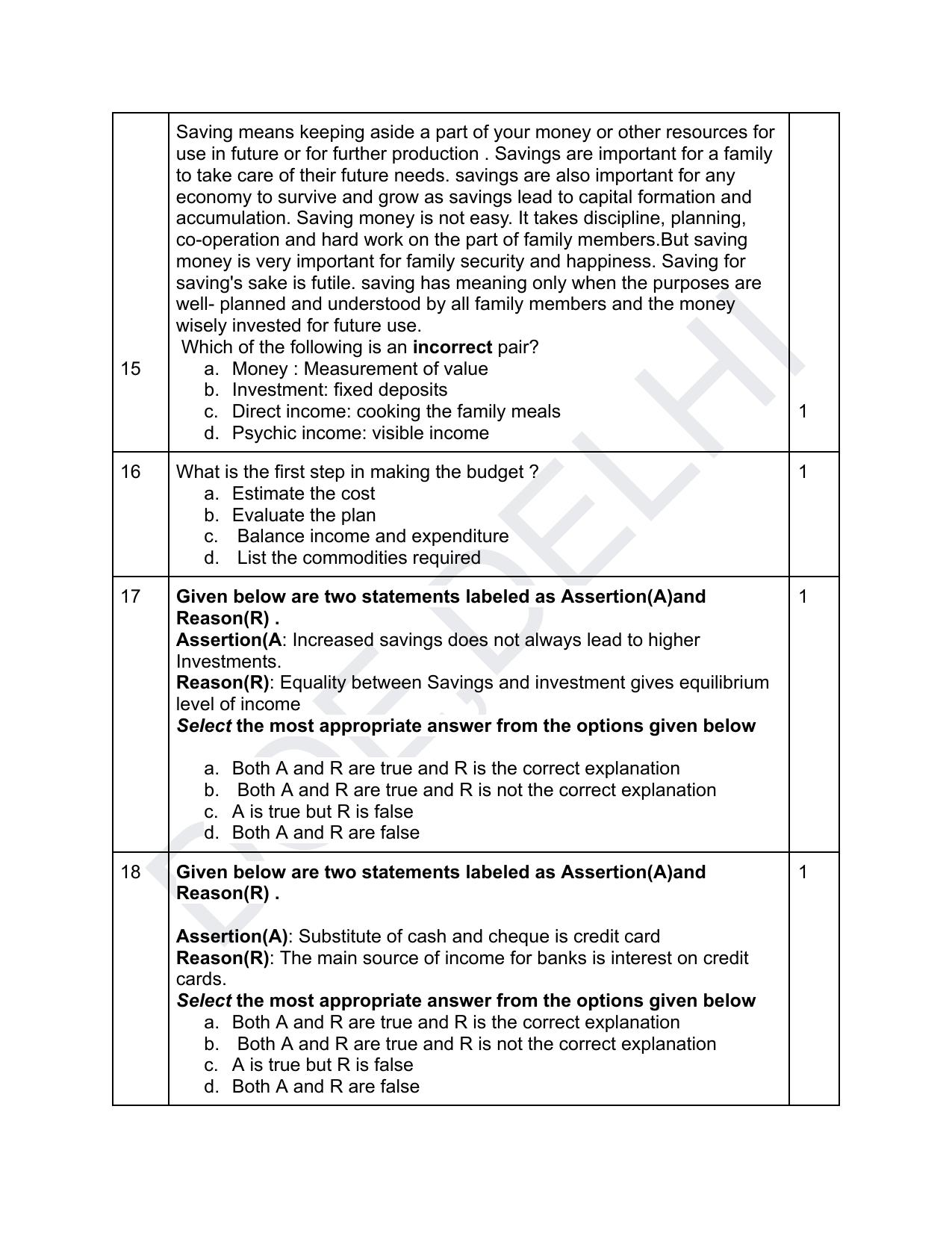 Edudel Class 11 Home Science (English) Practice Papers-1 (2023-24) - Page 5