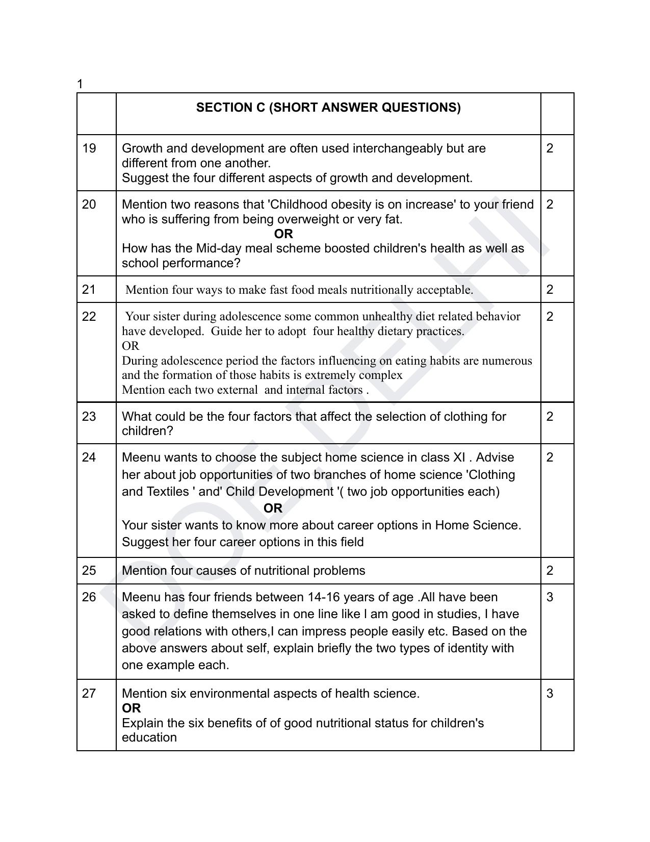 Edudel Class 11 Home Science (English) Practice Papers-1 (2023-24) - Page 6