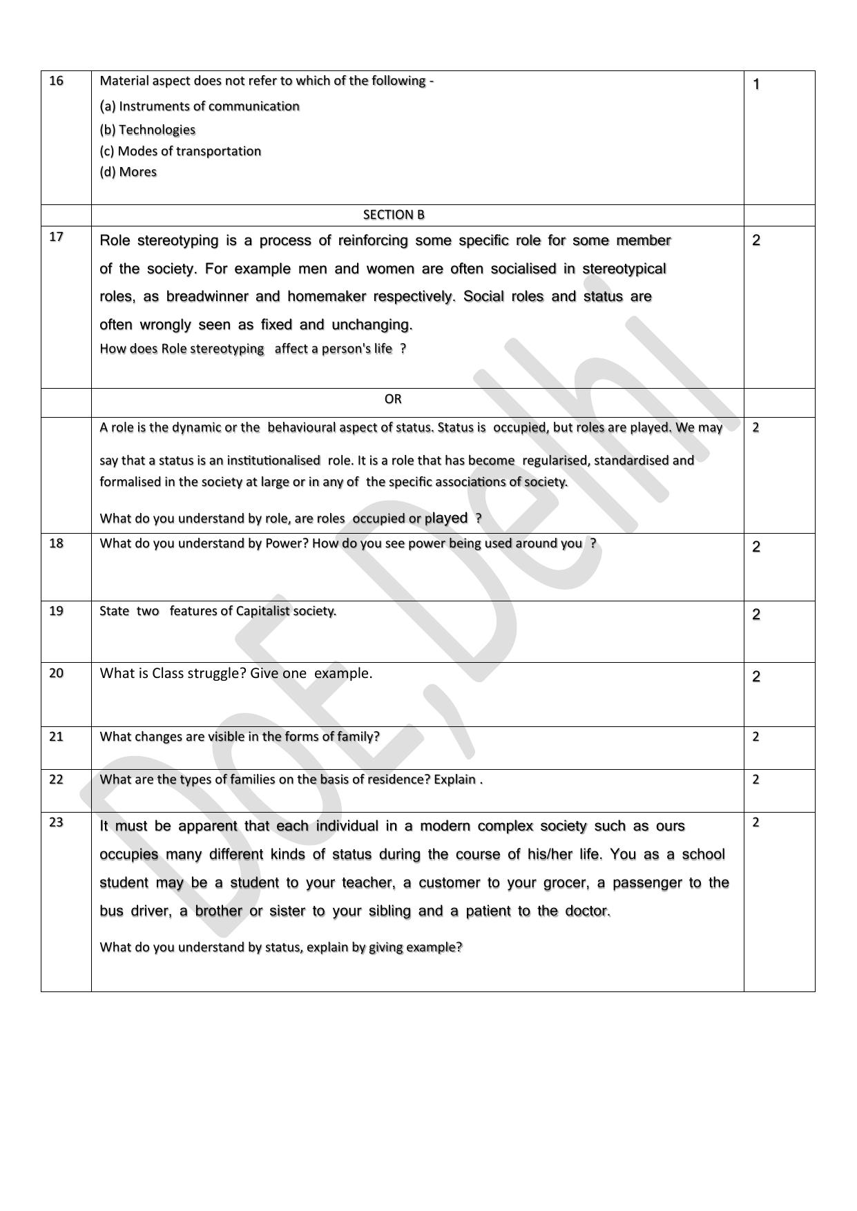 Edudel Class 11 Sociology (English) Practice Papers-2 (2023-24) - Page 4