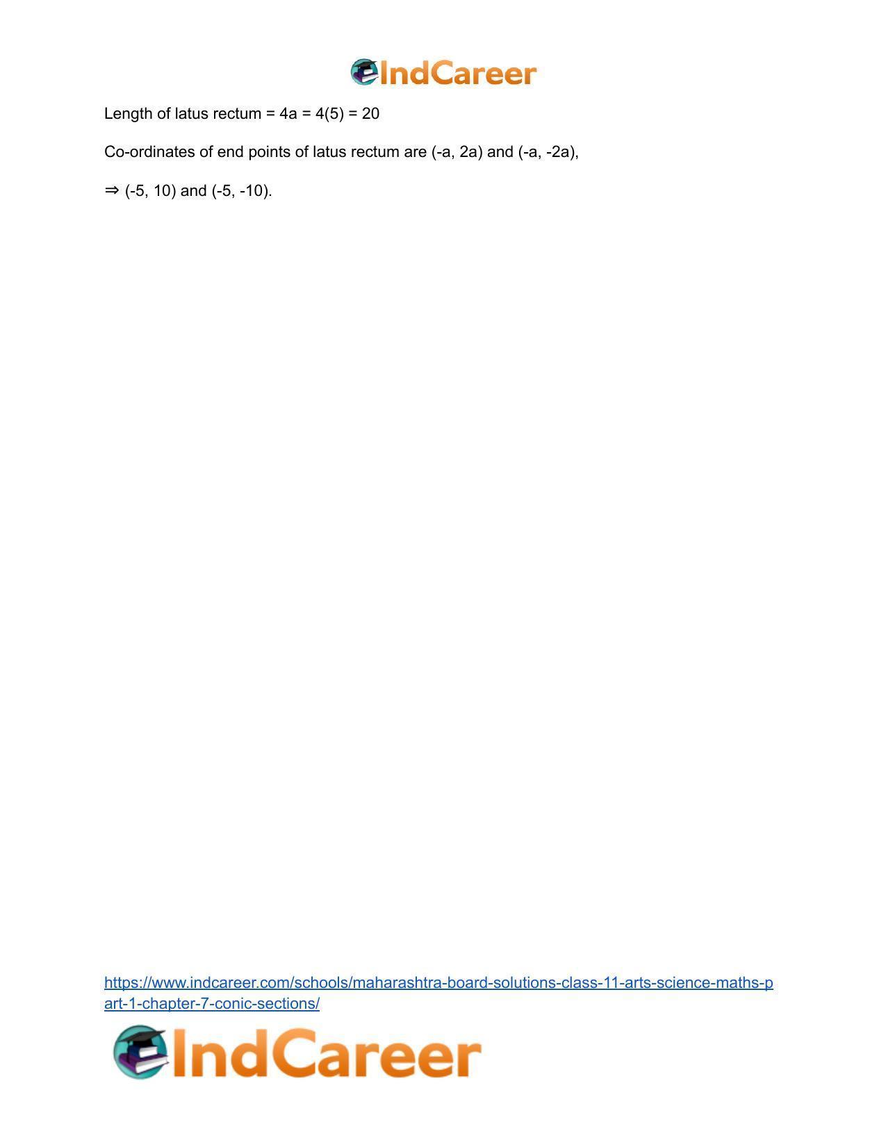 Maharashtra Board Solutions Class 11-Arts & Science Maths (Part 1): Chapter 7- Conic Sections - Page 4