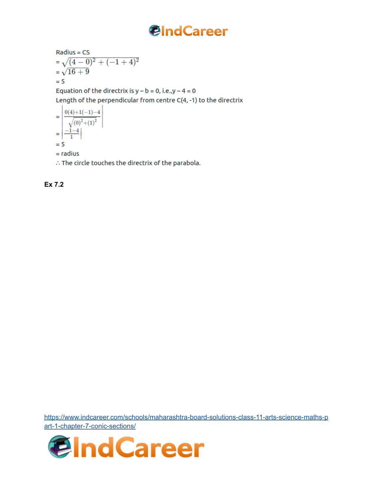 Maharashtra Board Solutions Class 11-Arts & Science Maths (Part 1): Chapter 7- Conic Sections - Page 26
