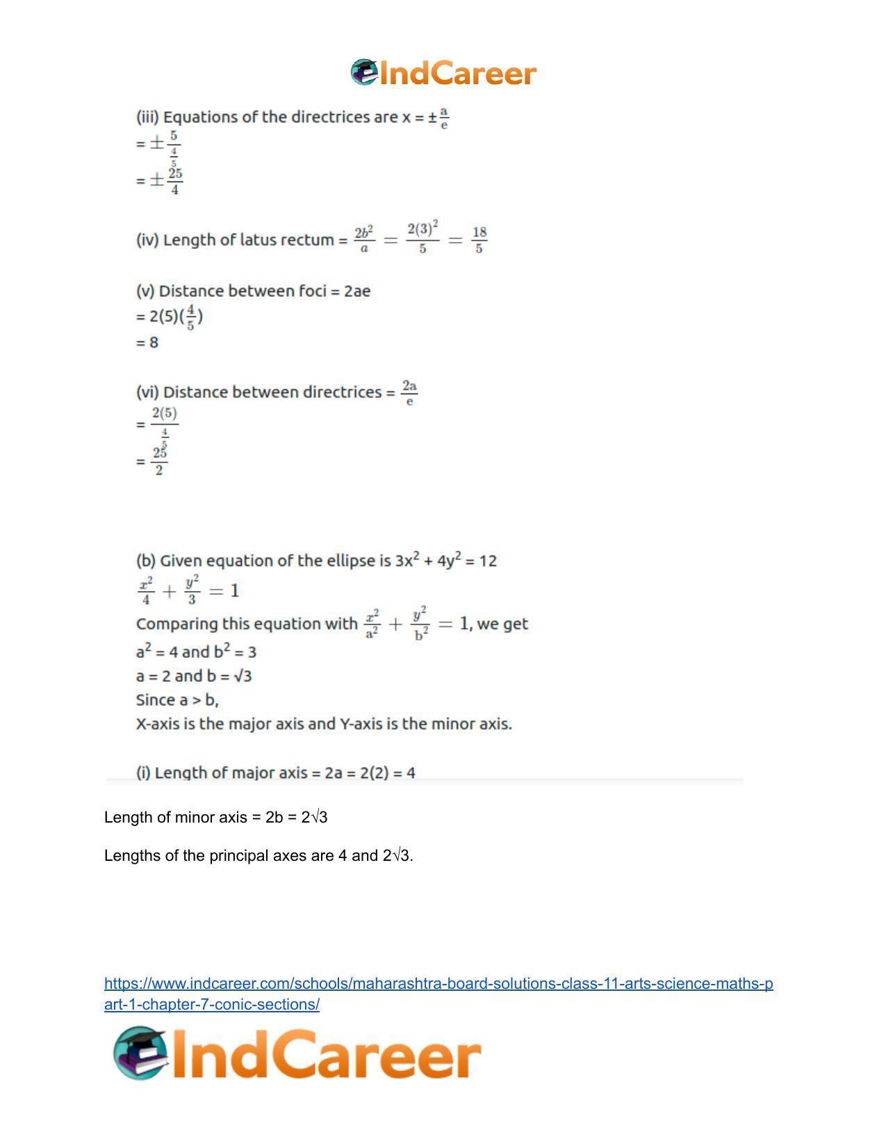 Maharashtra Board Solutions Class 11-Arts & Science Maths (Part 1): Chapter 7- Conic Sections - Page 28