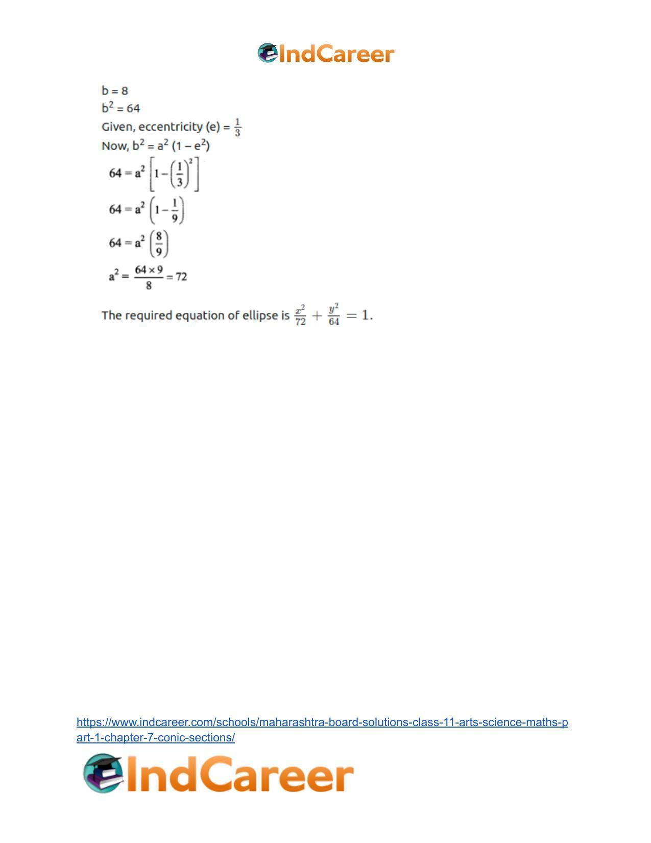 Maharashtra Board Solutions Class 11-Arts & Science Maths (Part 1): Chapter 7- Conic Sections - Page 36