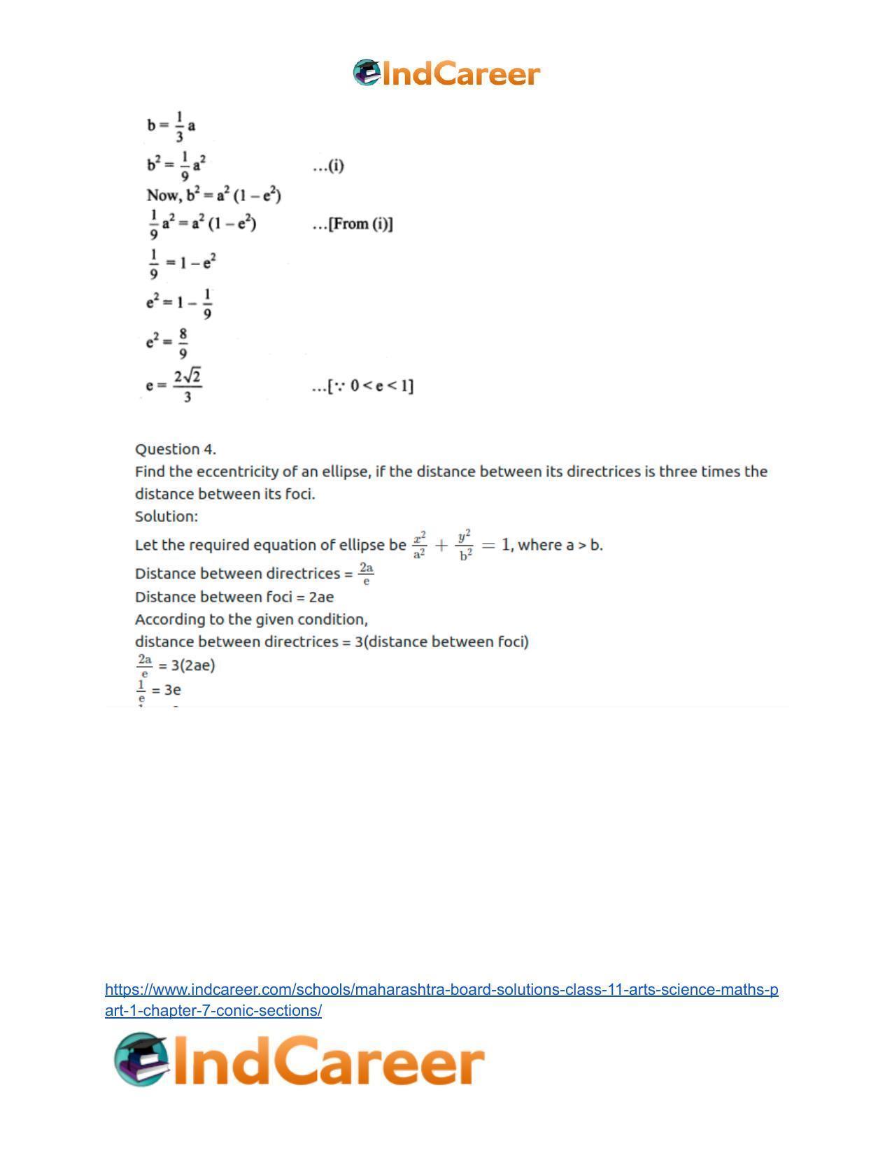 Maharashtra Board Solutions Class 11-Arts & Science Maths (Part 1): Chapter 7- Conic Sections - Page 44