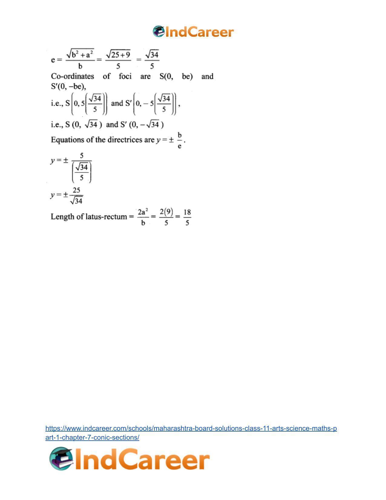 Maharashtra Board Solutions Class 11-Arts & Science Maths (Part 1): Chapter 7- Conic Sections - Page 76
