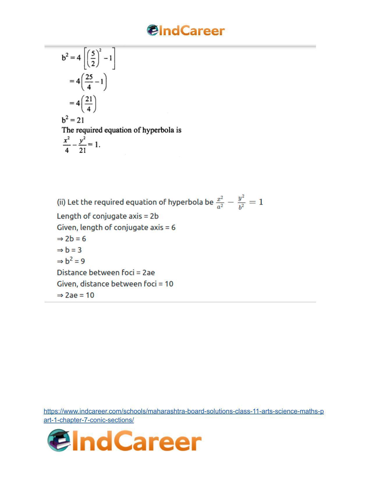 Maharashtra Board Solutions Class 11-Arts & Science Maths (Part 1): Chapter 7- Conic Sections - Page 85