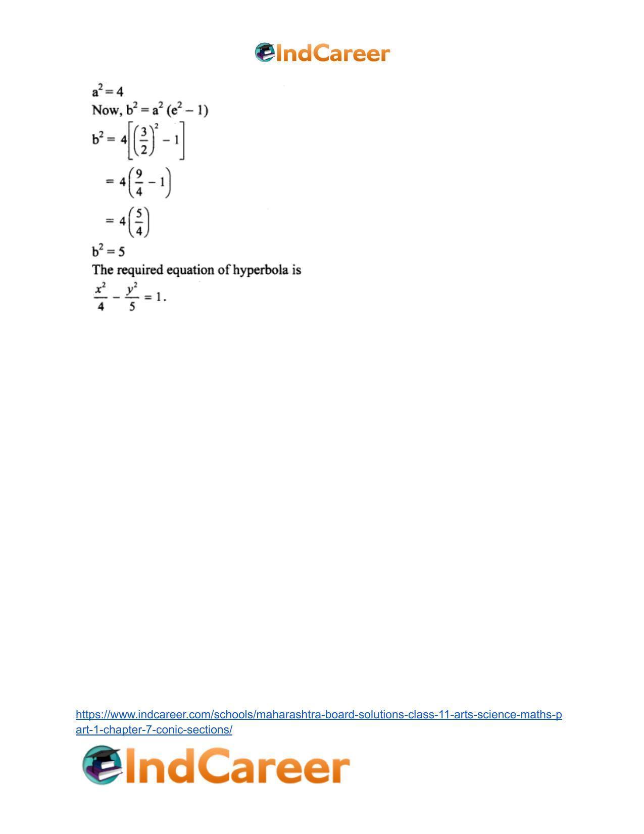 Maharashtra Board Solutions Class 11-Arts & Science Maths (Part 1): Chapter 7- Conic Sections - Page 87