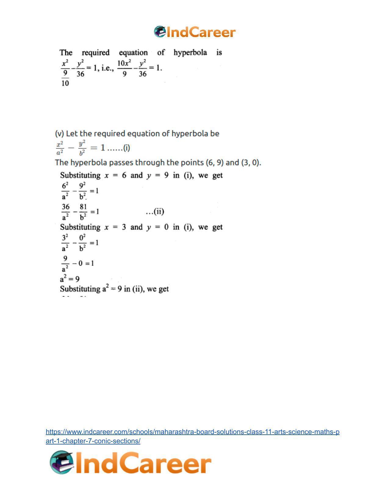 Maharashtra Board Solutions Class 11-Arts & Science Maths (Part 1): Chapter 7- Conic Sections - Page 89