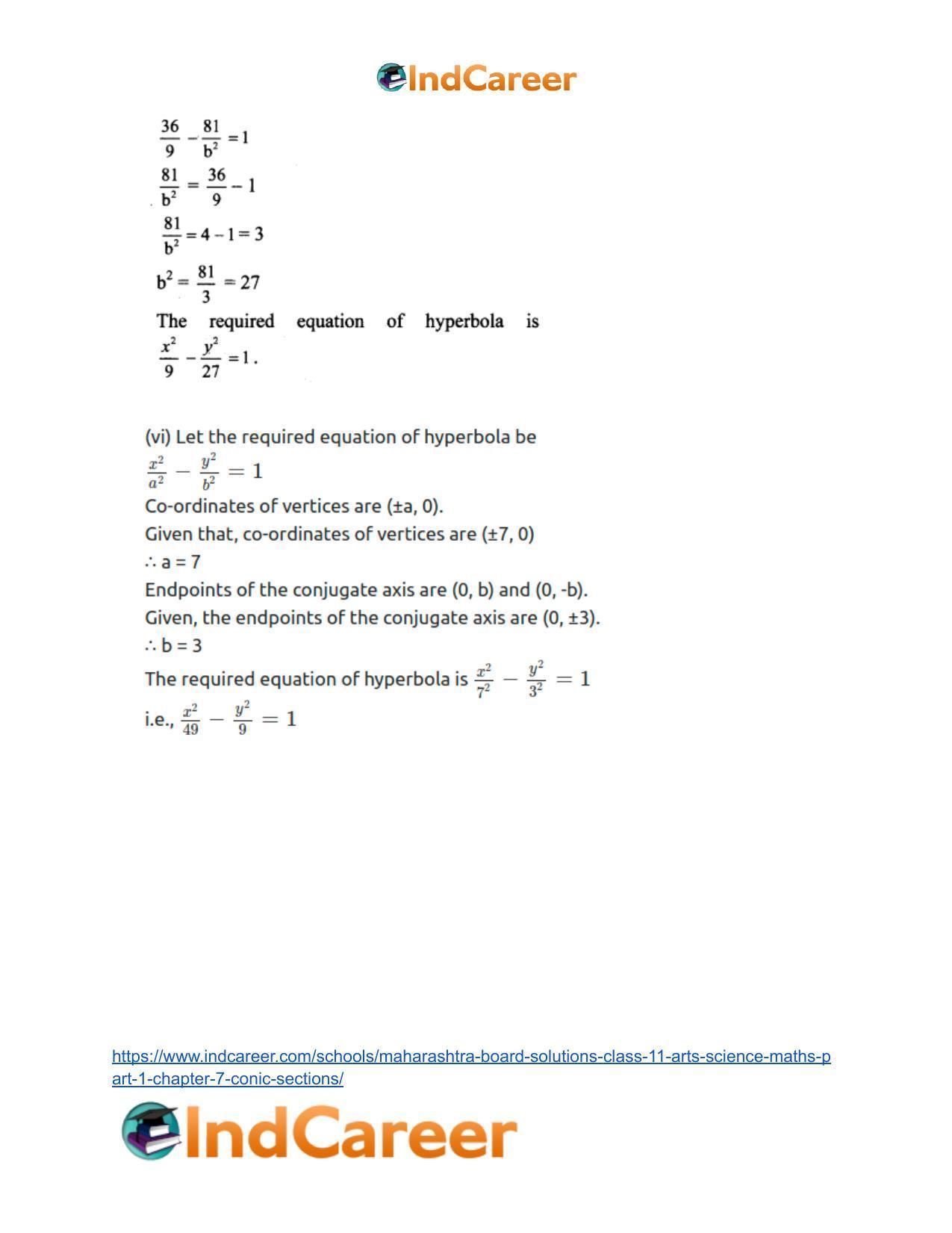Maharashtra Board Solutions Class 11-Arts & Science Maths (Part 1): Chapter 7- Conic Sections - Page 90