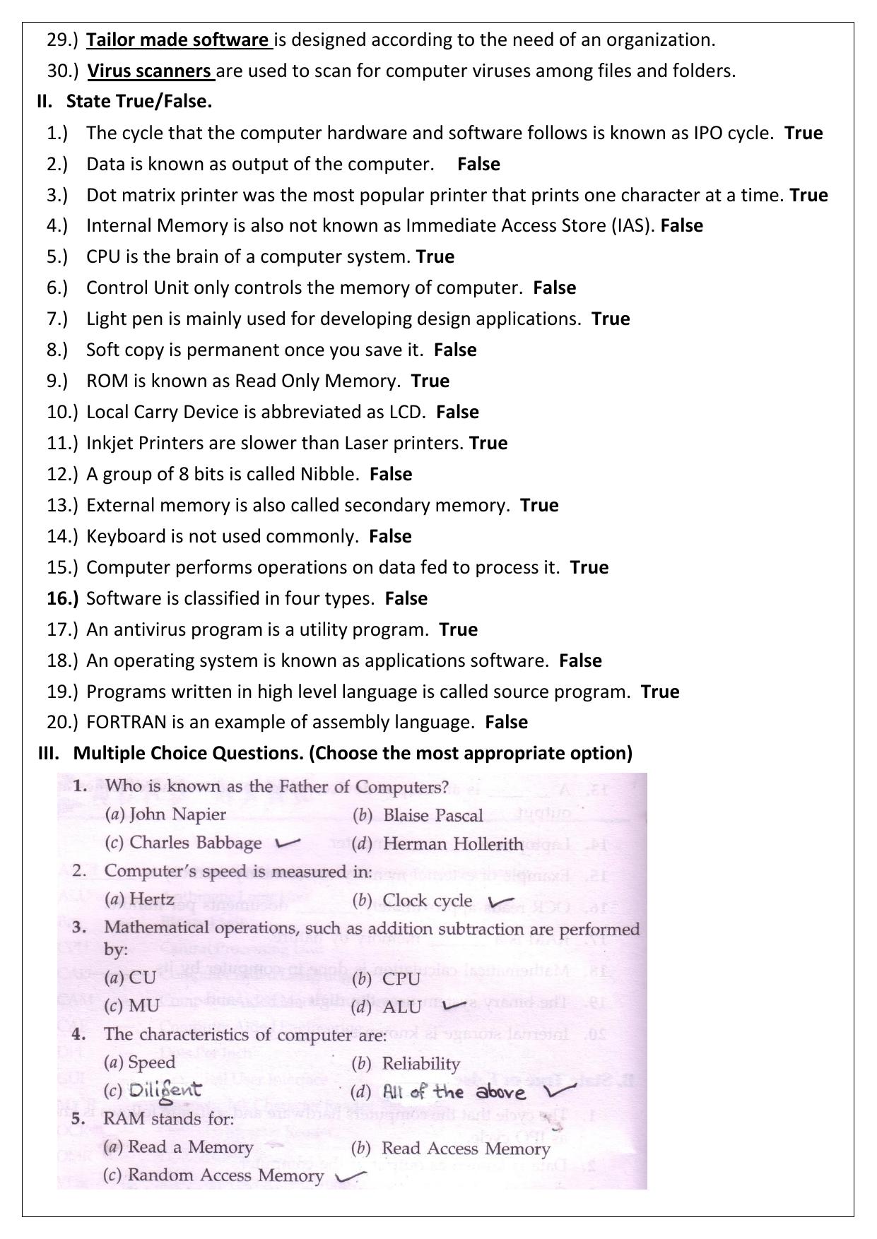 CBSE Worksheets for Class 9 Computer Science Assignment 3 - Page 2
