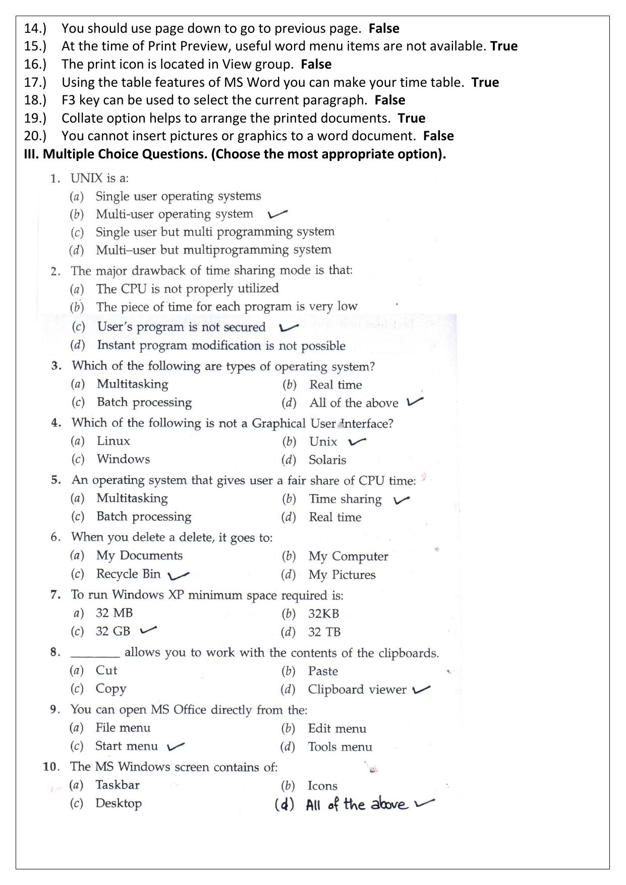 CBSE Worksheets for Class 9 Computer Science Assignment 3 - Page 10