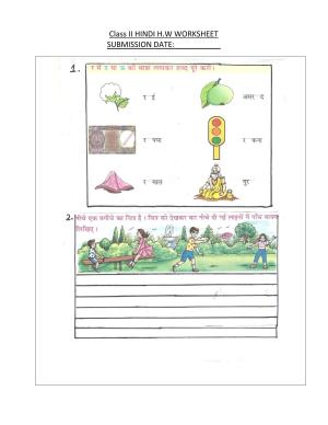 Worksheets for Class 2 Hindi Assignment 30