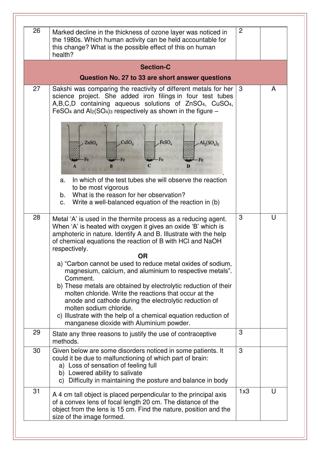 CBSE Class 10 Science Set 2 Practice Questions 2023-24 - Page 6