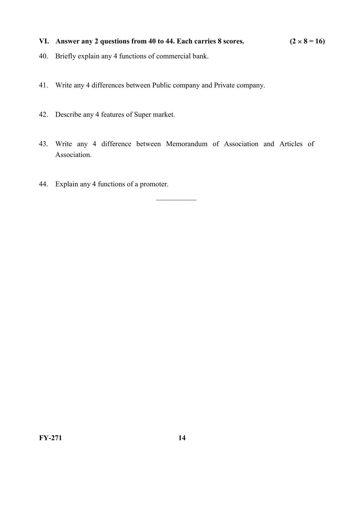 Kerala Plus One (Class 11th) Business Studies -Hearing Impaired Question Paper 2021 - Page 14
