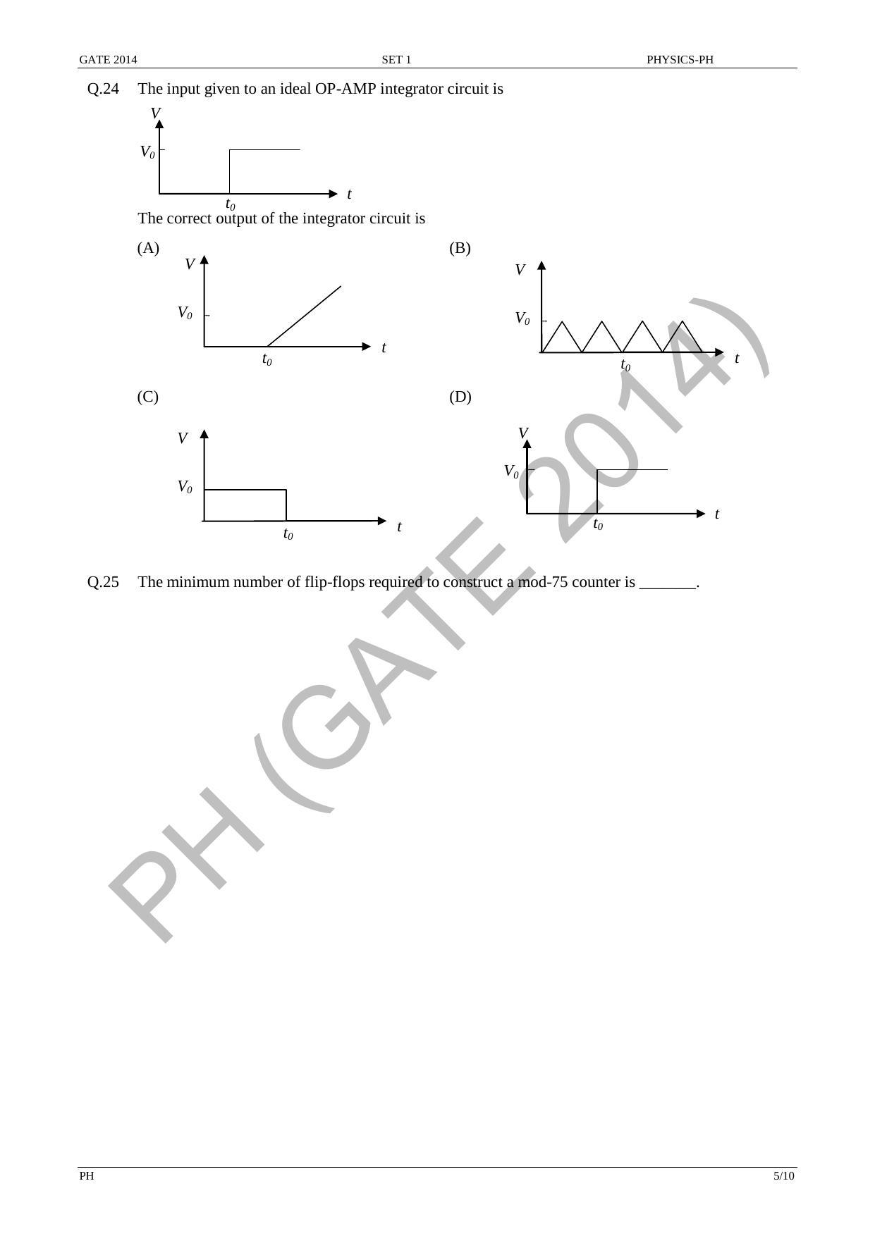 GATE 2014 Physics (PH) Question Paper with Answer Key - Page 12