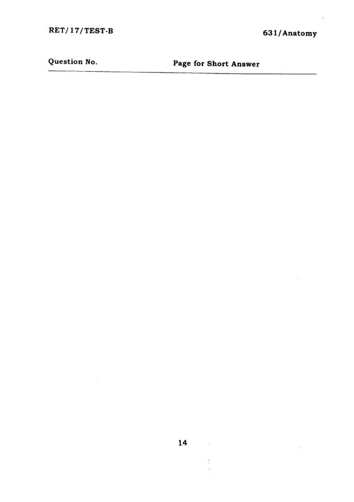 BHU RET ANATOMY 2017 Question Paper - Page 15