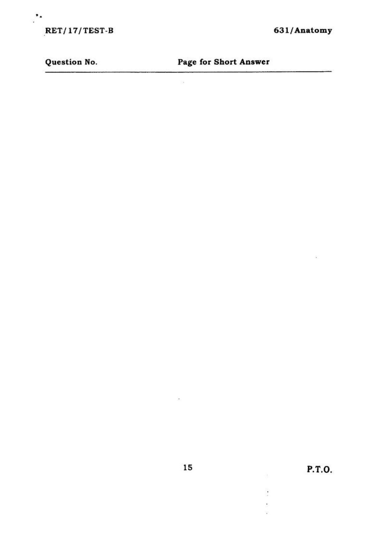 BHU RET ANATOMY 2017 Question Paper - Page 16