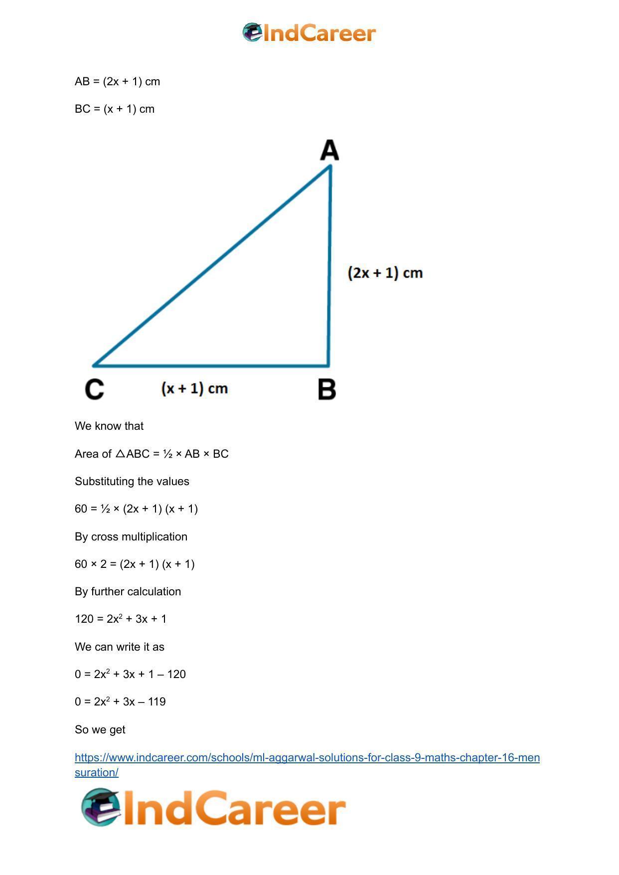 ML Aggarwal Solutions for Class 9 Maths Chapter 16- Mensuration - Page 23