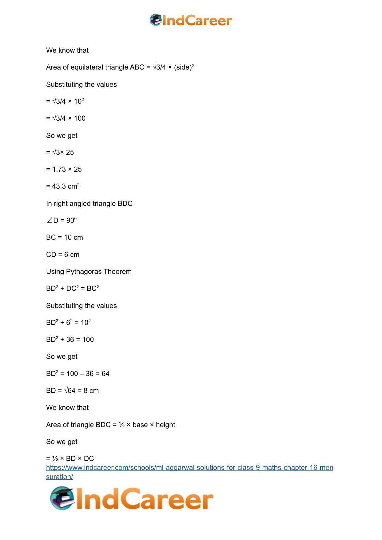 ML Aggarwal Solutions for Class 9 Maths Chapter 16- Mensuration - Page 35
