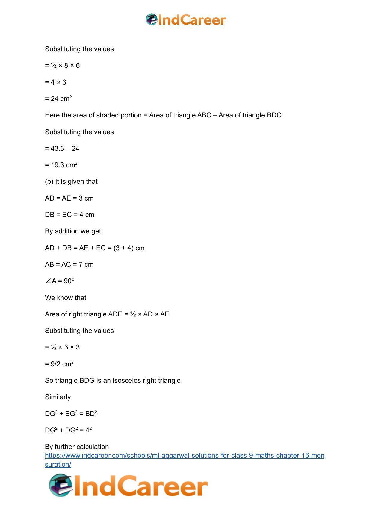 ML Aggarwal Solutions for Class 9 Maths Chapter 16- Mensuration - Page 36