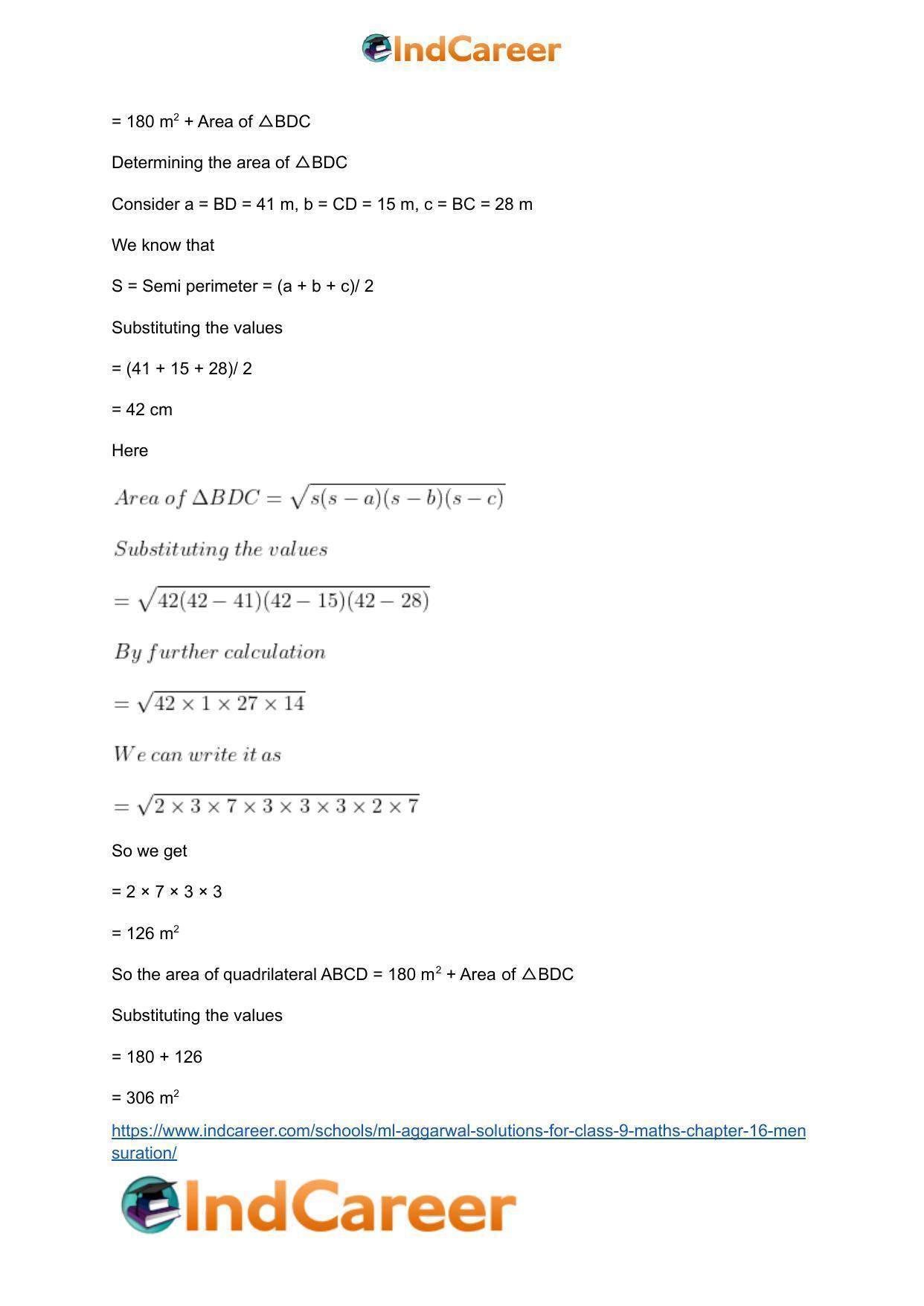 ML Aggarwal Solutions for Class 9 Maths Chapter 16- Mensuration - Page 41