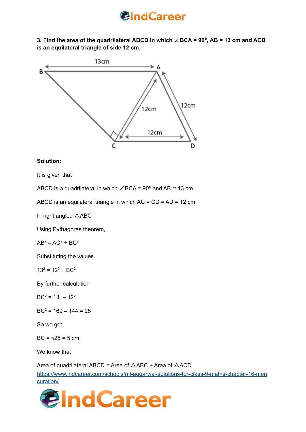 ML Aggarwal Solutions for Class 9 Maths Chapter 16- Mensuration - Page 42