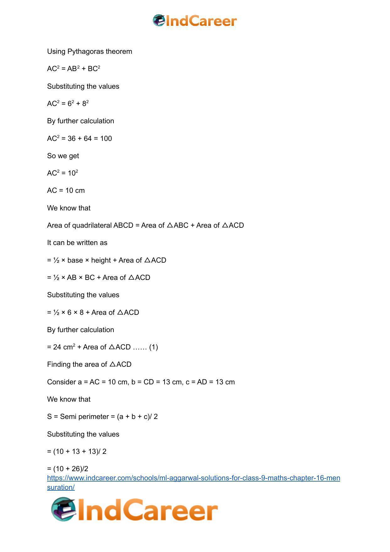 ML Aggarwal Solutions for Class 9 Maths Chapter 16- Mensuration - Page 44