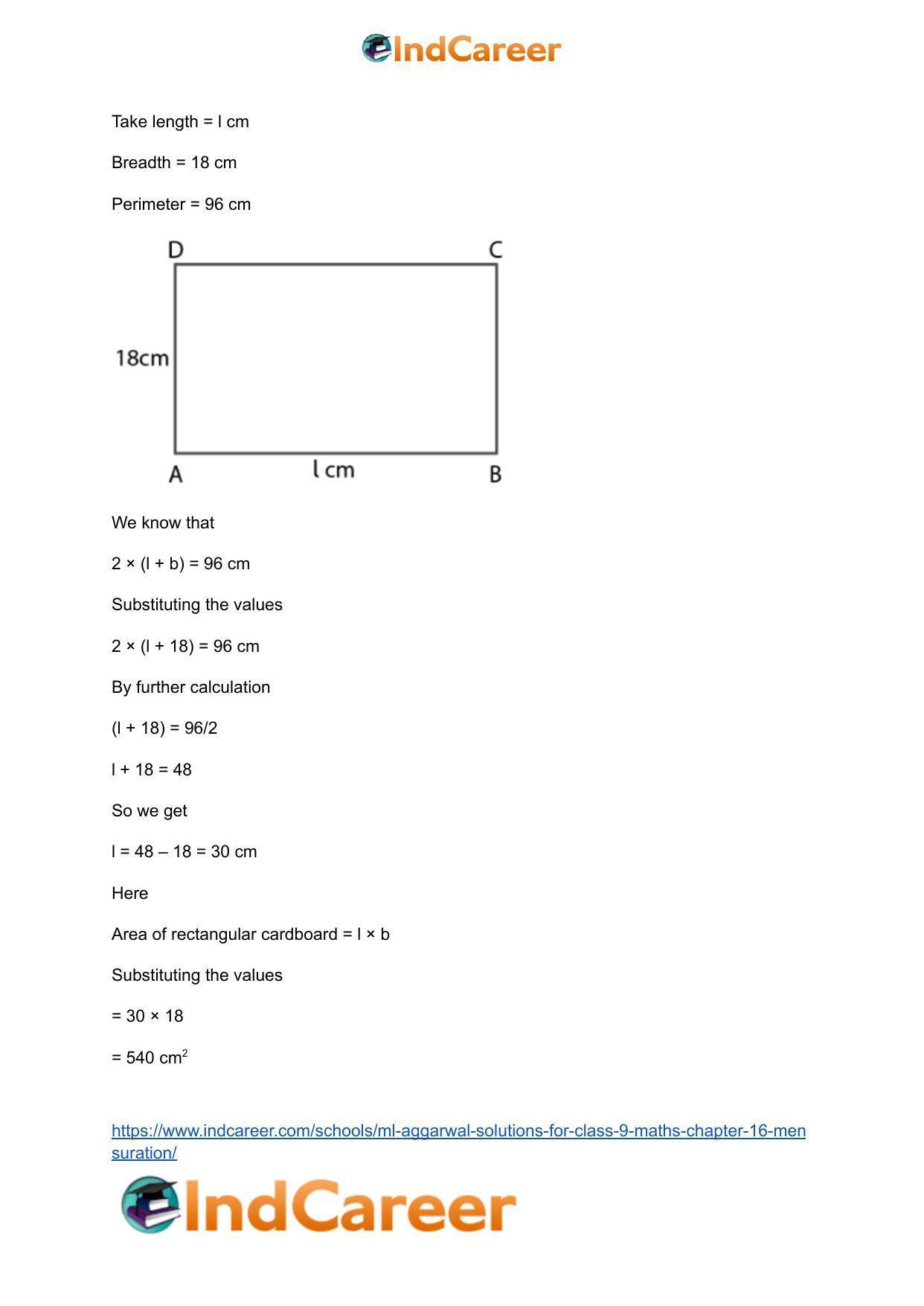ML Aggarwal Solutions for Class 9 Maths Chapter 16- Mensuration - Page 46