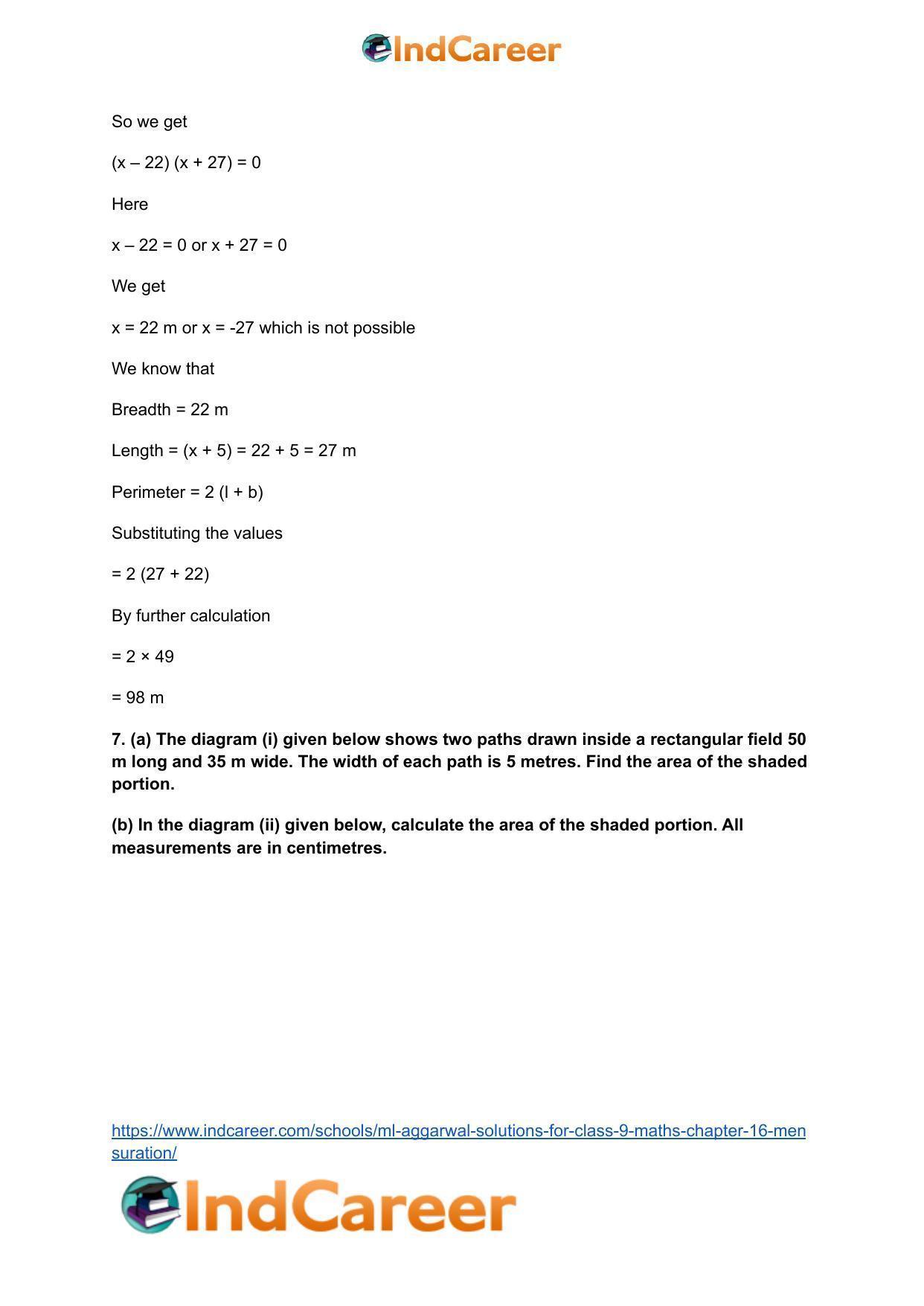 ML Aggarwal Solutions for Class 9 Maths Chapter 16- Mensuration - Page 48