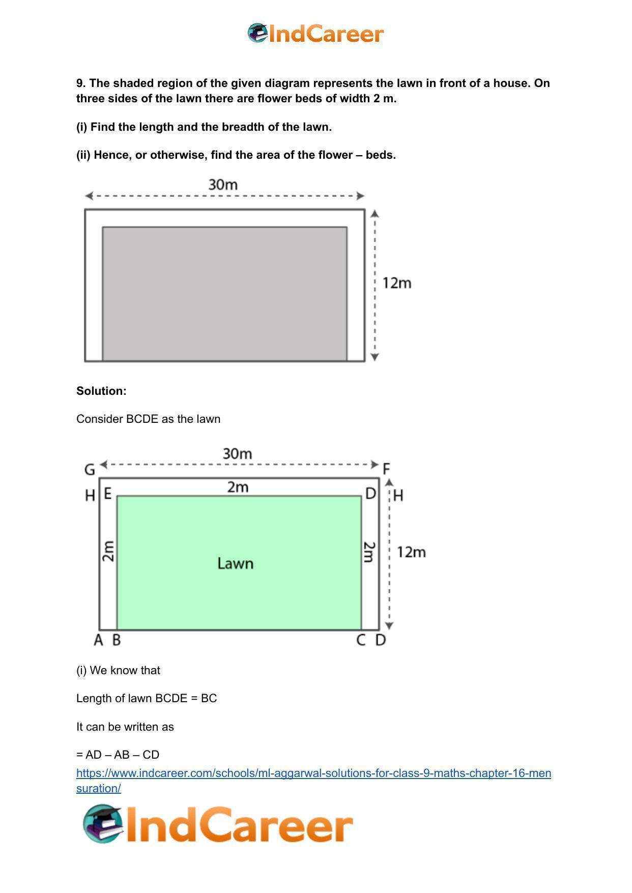 ML Aggarwal Solutions for Class 9 Maths Chapter 16- Mensuration - Page 52