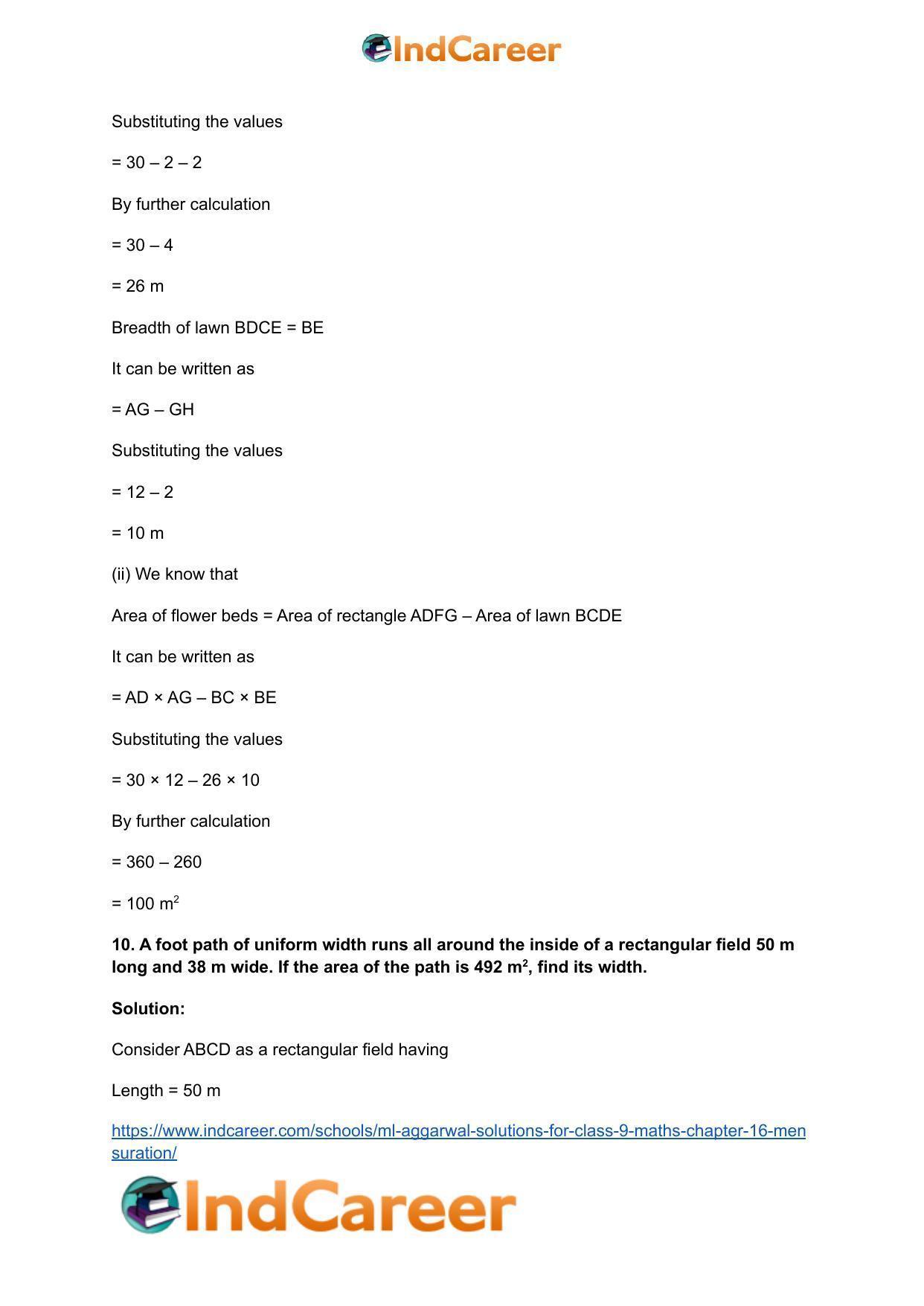 ML Aggarwal Solutions for Class 9 Maths Chapter 16- Mensuration - Page 53