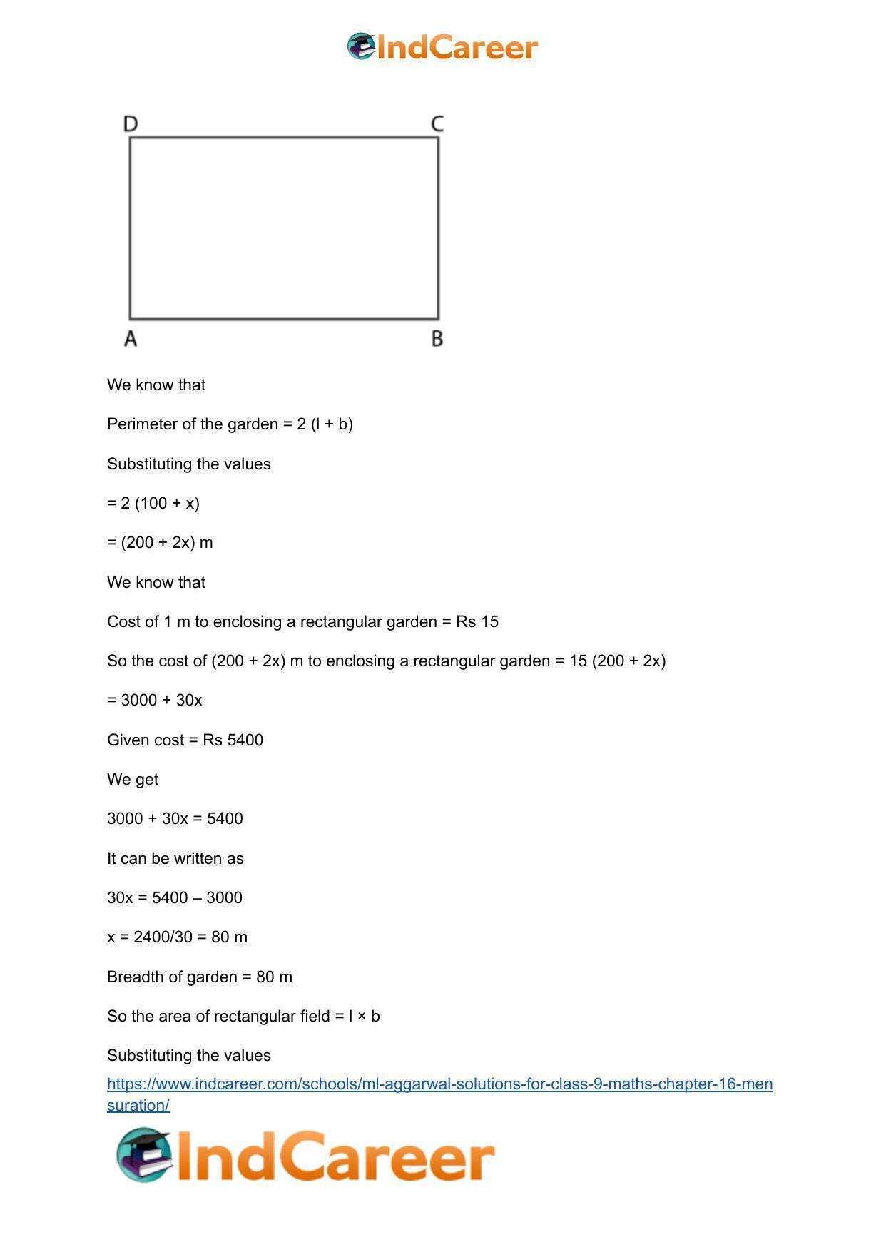 ML Aggarwal Solutions for Class 9 Maths Chapter 16- Mensuration - Page 56