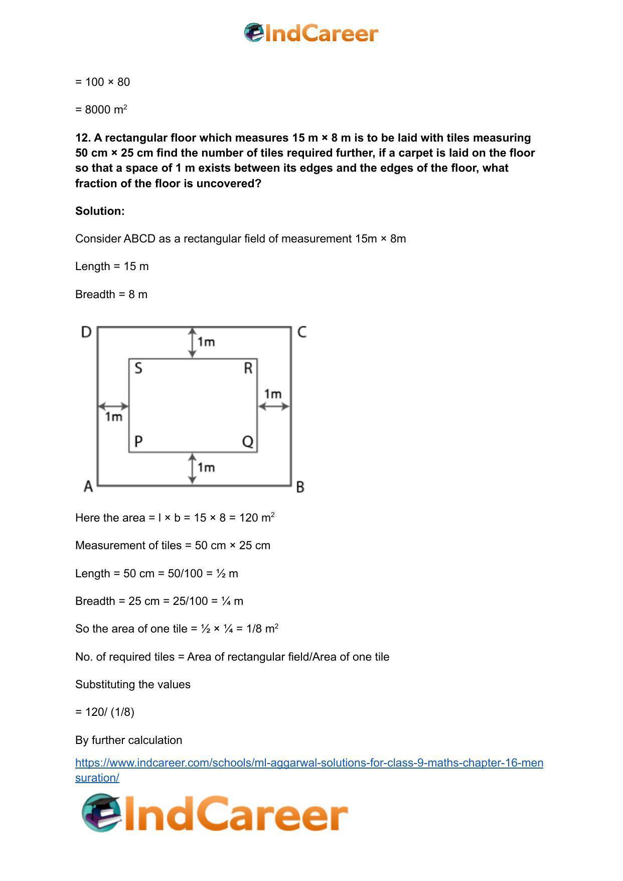 ML Aggarwal Solutions for Class 9 Maths Chapter 16- Mensuration - Page 57