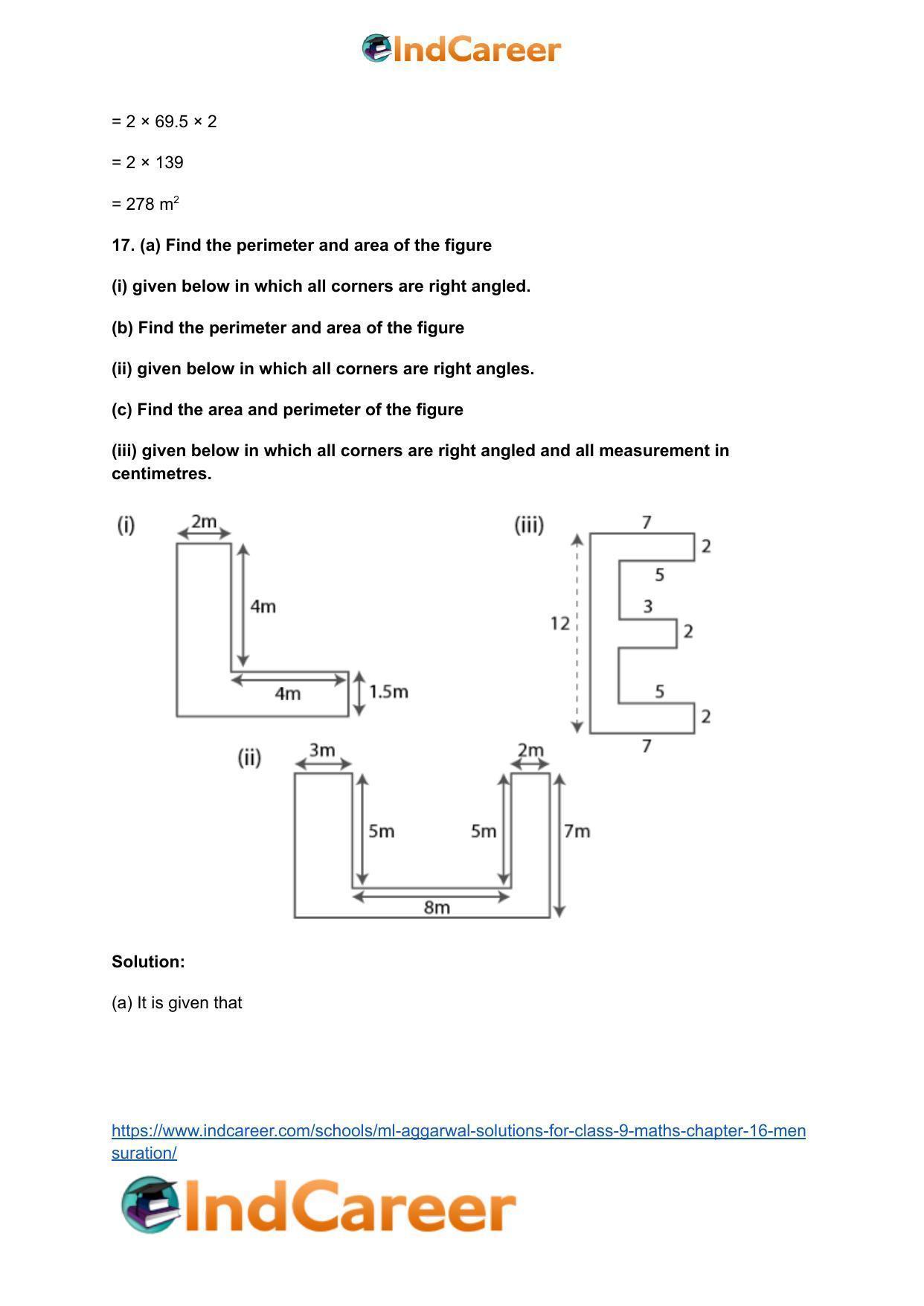 ML Aggarwal Solutions for Class 9 Maths Chapter 16- Mensuration - Page 63