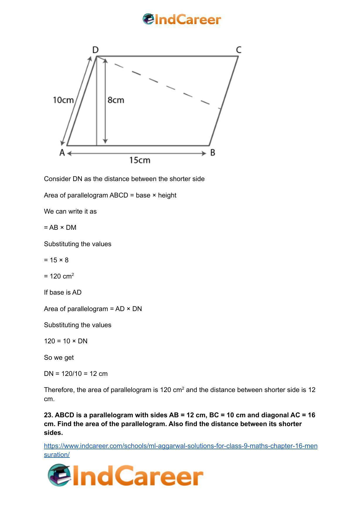 ML Aggarwal Solutions for Class 9 Maths Chapter 16- Mensuration - Page 75