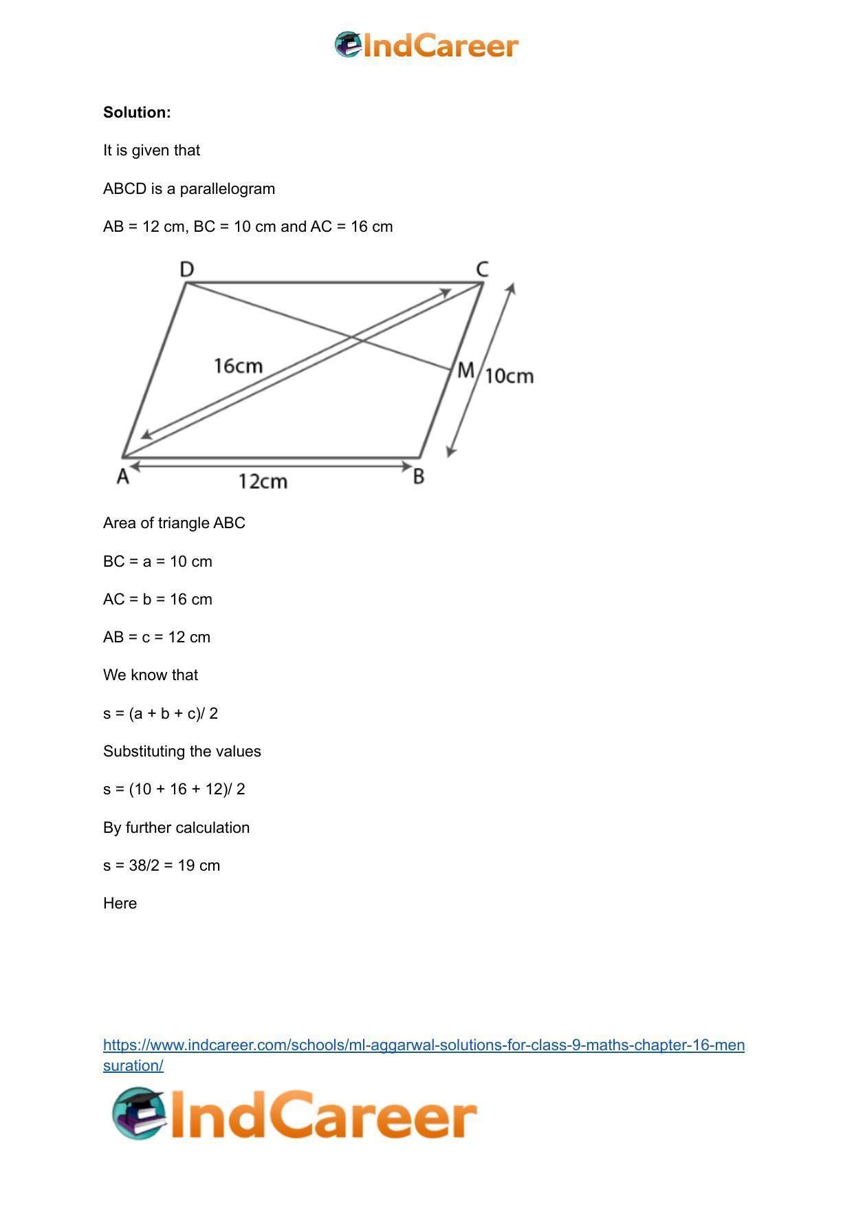ML Aggarwal Solutions for Class 9 Maths Chapter 16- Mensuration - Page 76