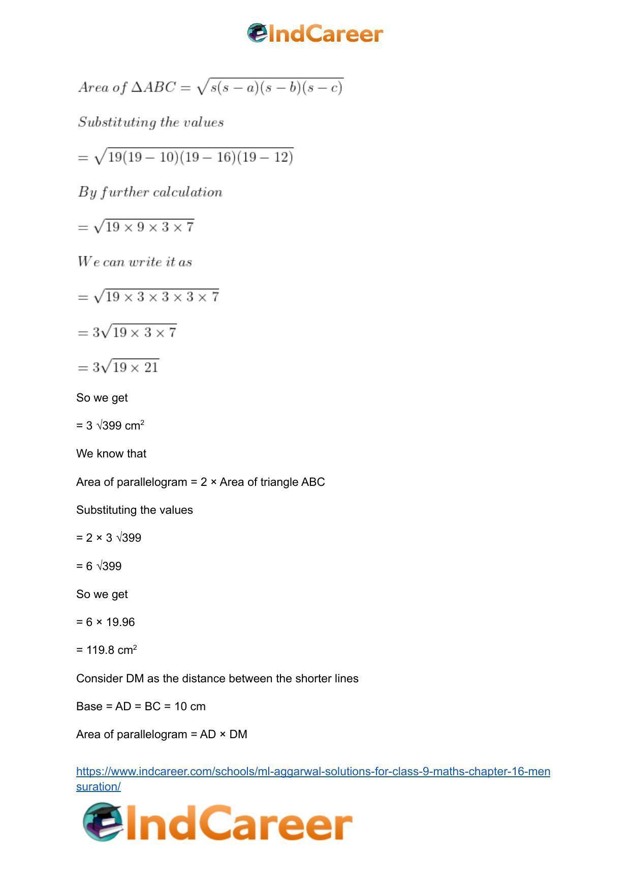 ML Aggarwal Solutions for Class 9 Maths Chapter 16- Mensuration - Page 77