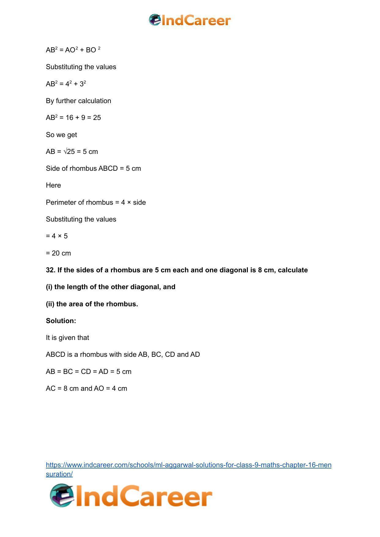 ML Aggarwal Solutions for Class 9 Maths Chapter 16- Mensuration - Page 86