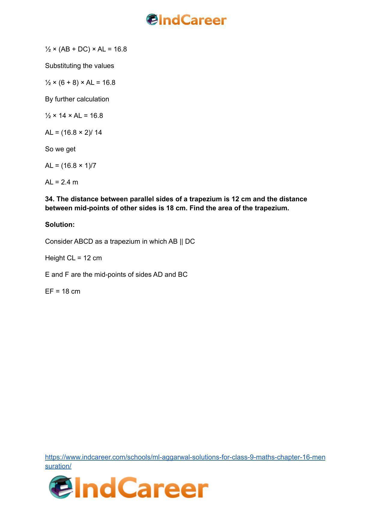 ML Aggarwal Solutions for Class 9 Maths Chapter 16- Mensuration - Page 93