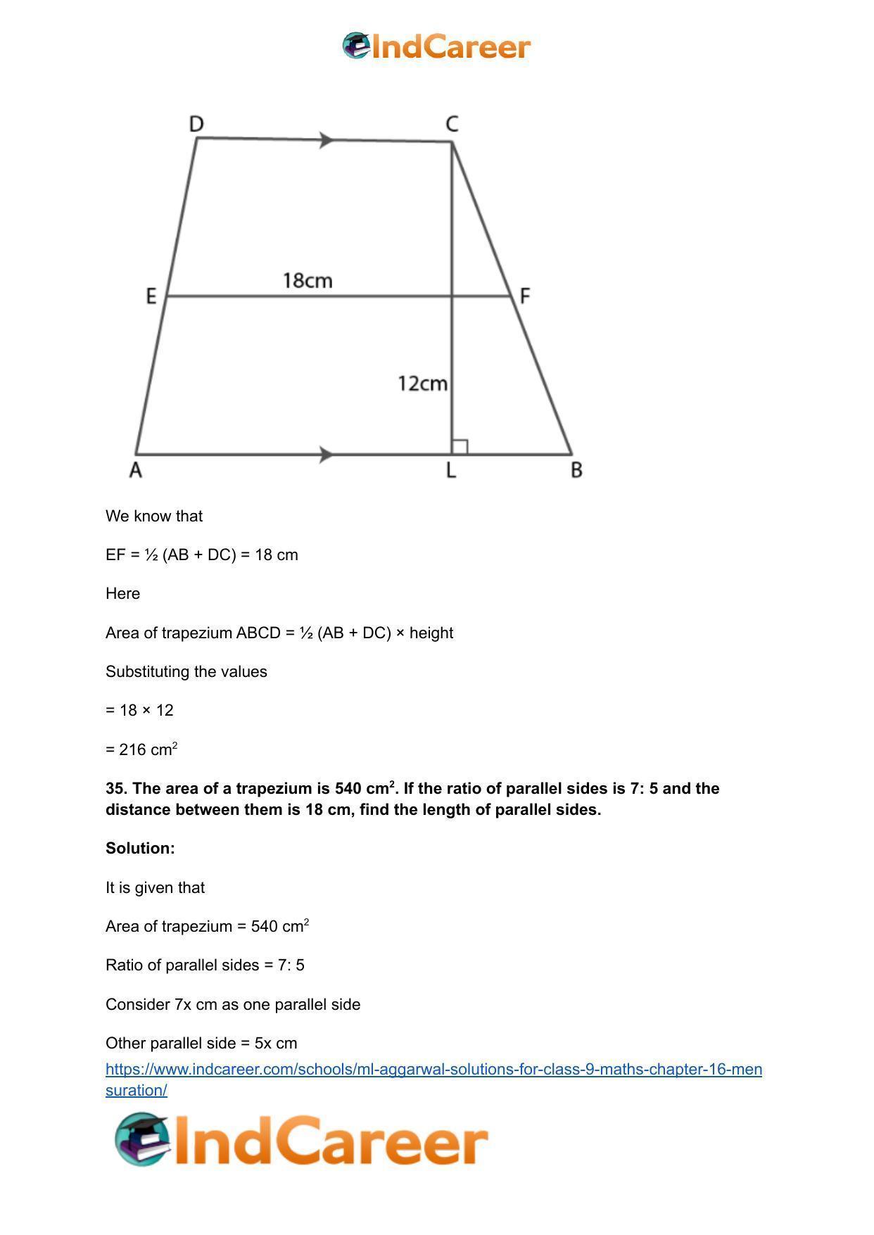 ML Aggarwal Solutions for Class 9 Maths Chapter 16- Mensuration - Page 94
